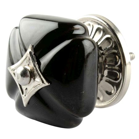 Solid Black Square Ceramic Cabinet Knob Online